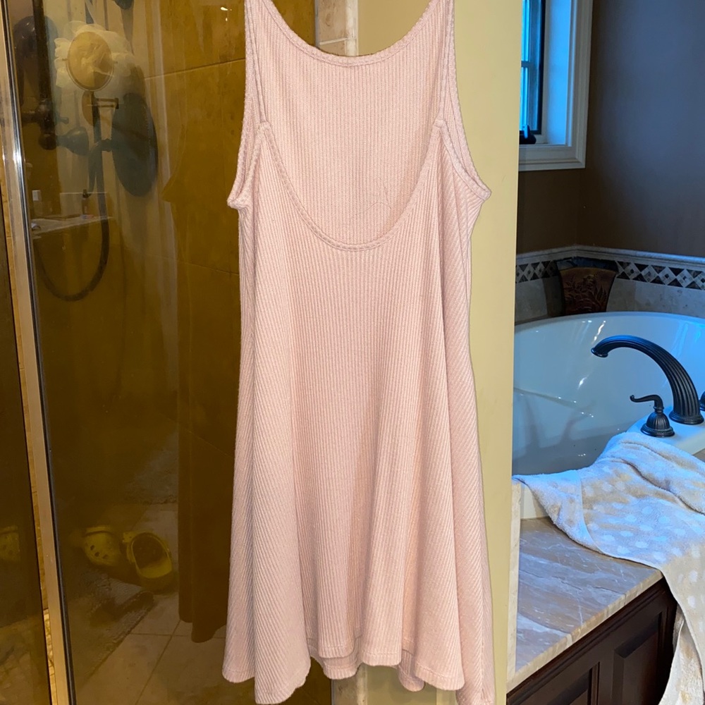 Topshop Light Pink Short Slip Cotton Dress